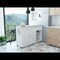Tuhome Kitchen Island Cart Victoria, 4 Interior Shelves, 6 Carters, Drawer, 2 Door Cabinet, White/Light Oak MBD5461 - alternate 2